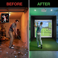 10/12/14Ft Outdoor Golf Training Simulator Cage Sports Practice Golf Simulator Enclosure with Impact Netting and All Poles — Before & After