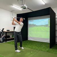 10/12/14Ft Outdoor Golf Training Simulator Cage Sports Practice Golf Simulator Enclosure with Impact Netting and All Poles — Lifestyle